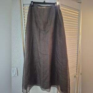Banana Republic Cocoa Silk Maxi Skirt 10